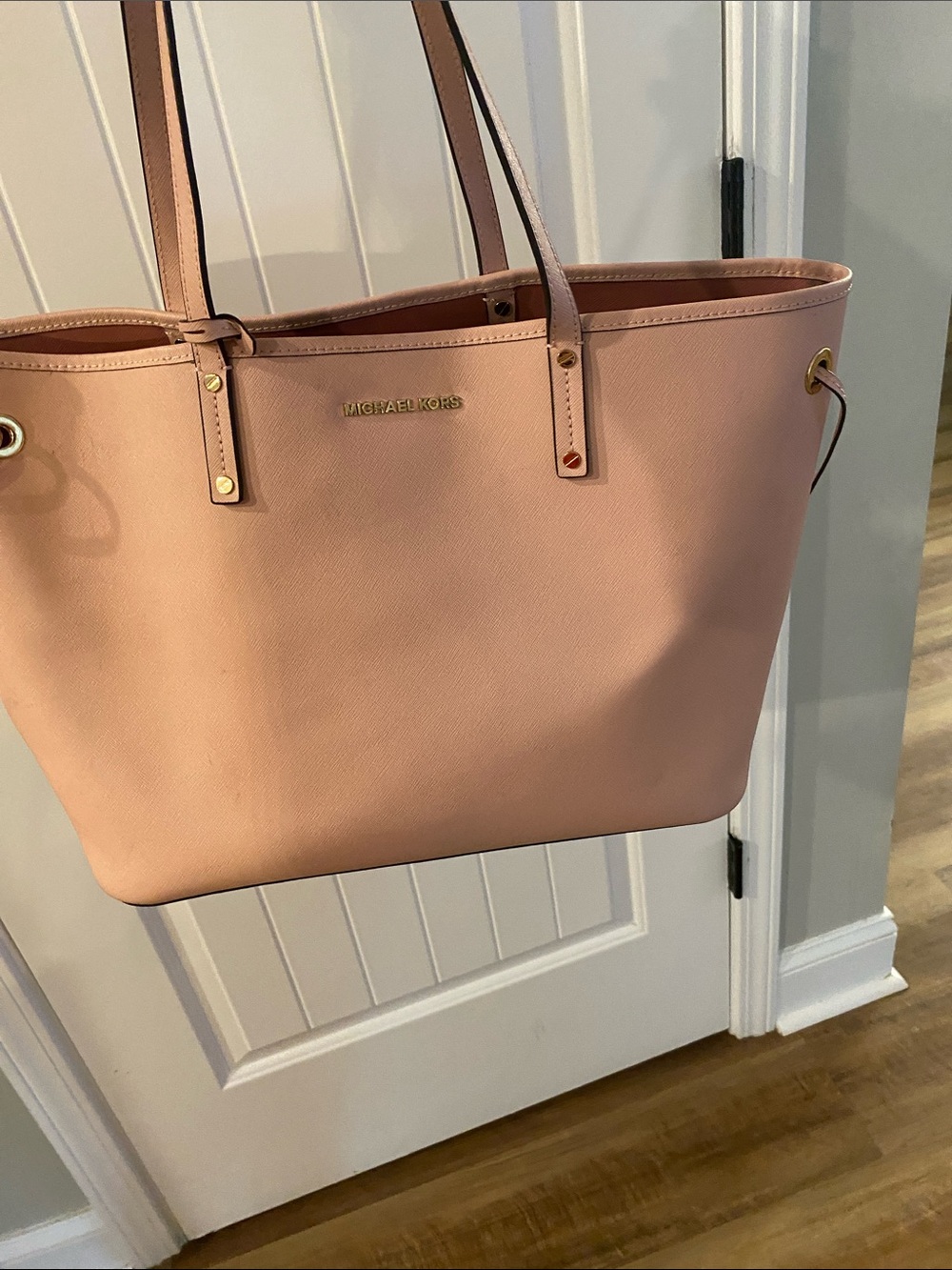 Michael Kors Blush Pink Saffiano Tote with Gold Hardware